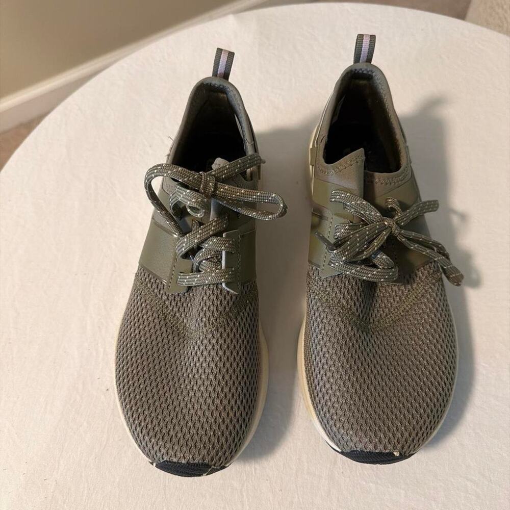 Green and pink sneakers with